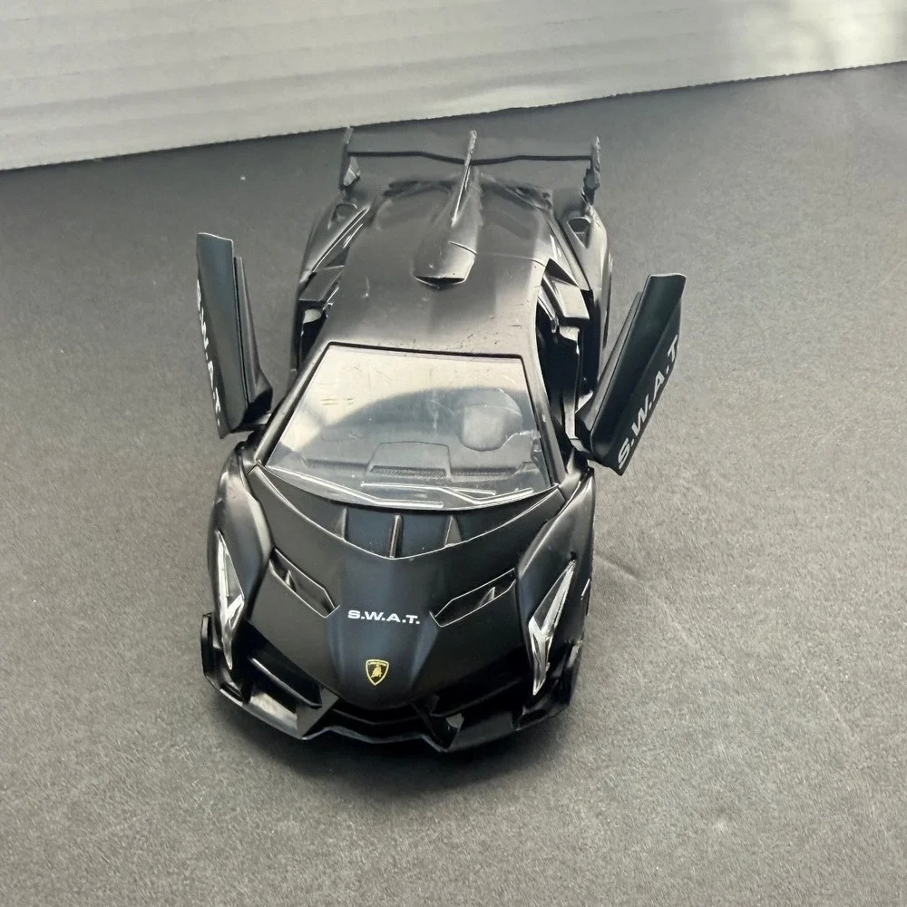 Lamborghini Veneno SWAT Police Department Unit 1 Diecast Model Car Matte Black